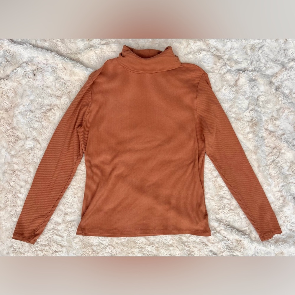 Ribbed Long-sleeved Turtleneck